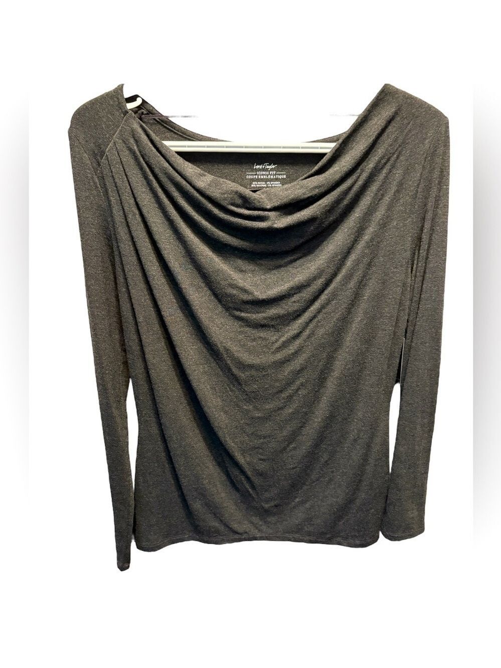 Lord and Taylor Charcoal Top Iconic Fit Size Small NWT